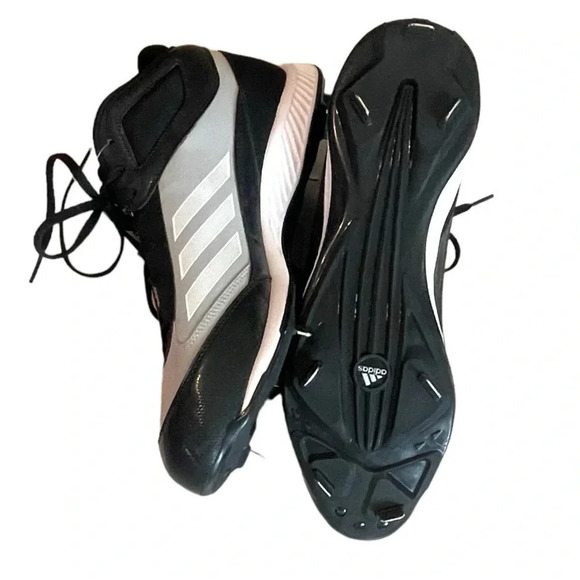 Adidas Xtra Bases 2 Metal Baseball Cleats Mens Size 13 Black Gray NWT Mid Top main image 6